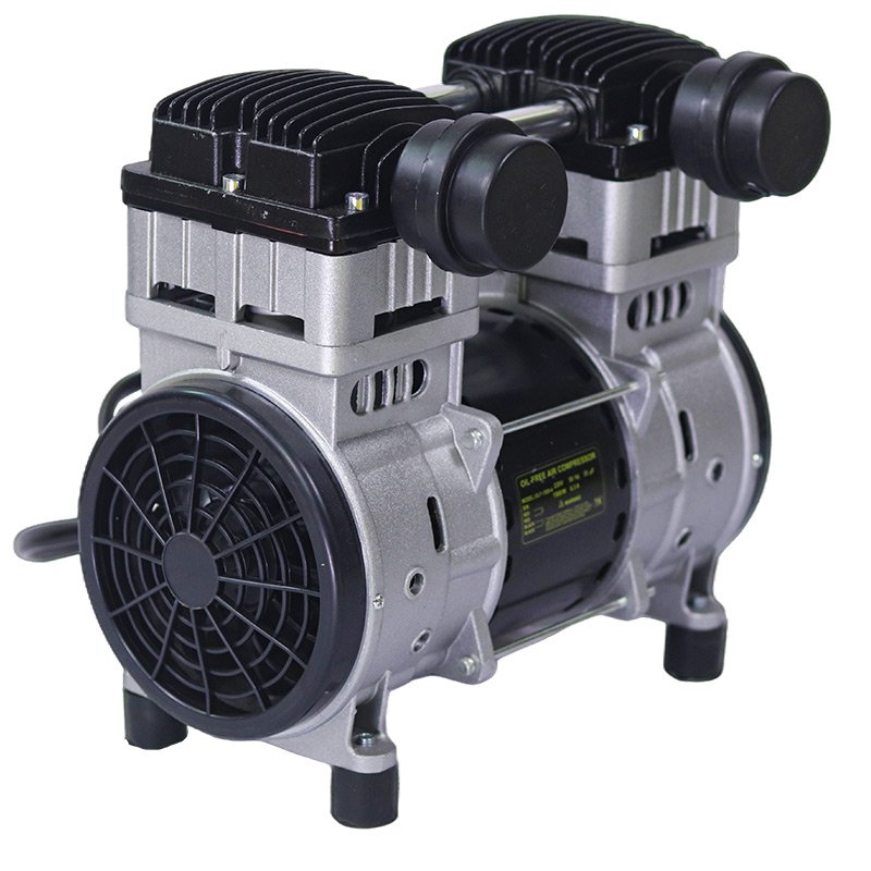 JD Silent 2hp 1500w paint sprayer oilless dental industrial motor pump mini piston oil free air compressor head