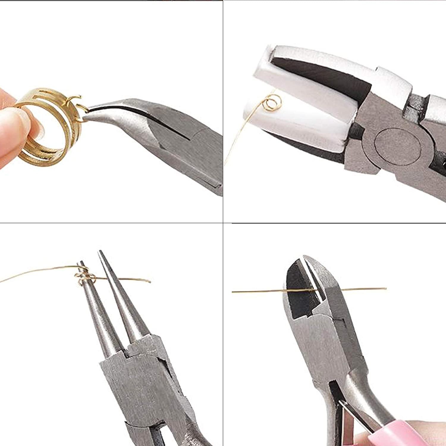 Jewelry Pliers Pink Handle Anti slip Splicing and Fixing Jewelry Pliers Tools Equipment Kit for DIY jewellery Accessory plier