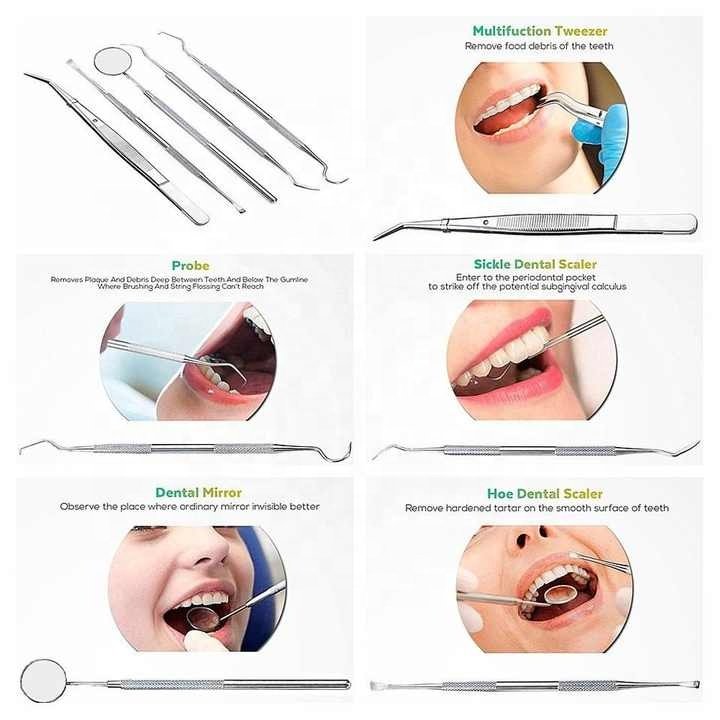 IDO Dental Tools 3 PECS Dental Hygiene Kit Plaque and Tartar Remover, Tooth Pick, Dental Scale for Teeth with Mouth Mirror