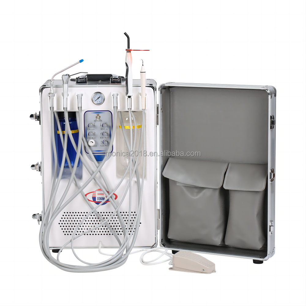 Portable dental chair Mobile dental unit with curing light and scaler 2/4 holes