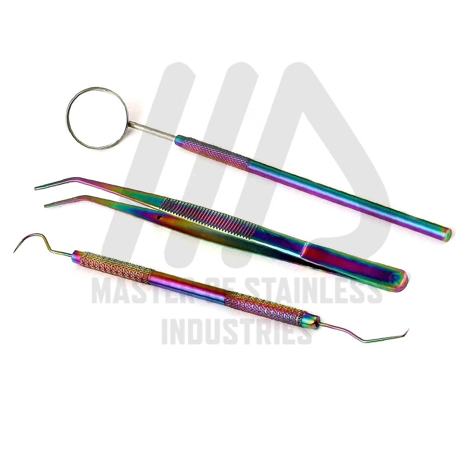 Multi color Dental instruments general oral examination set of 4 pieces surgical dental Equipment dental diagnostic set OEM CE