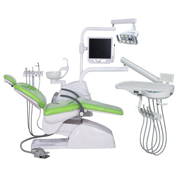 Low price CE certified dental chair dental treatment chair hospital equipment LED sensor light multi-function foot pedal