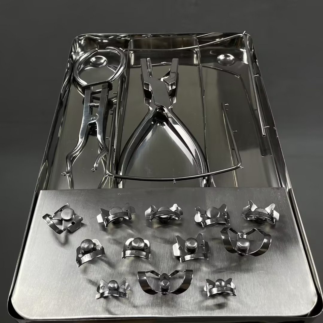 Dental Kit Hot Sale Rubber Dam Set New Product Stainless Steel Kit Reusable Rust Free Dental Instruments