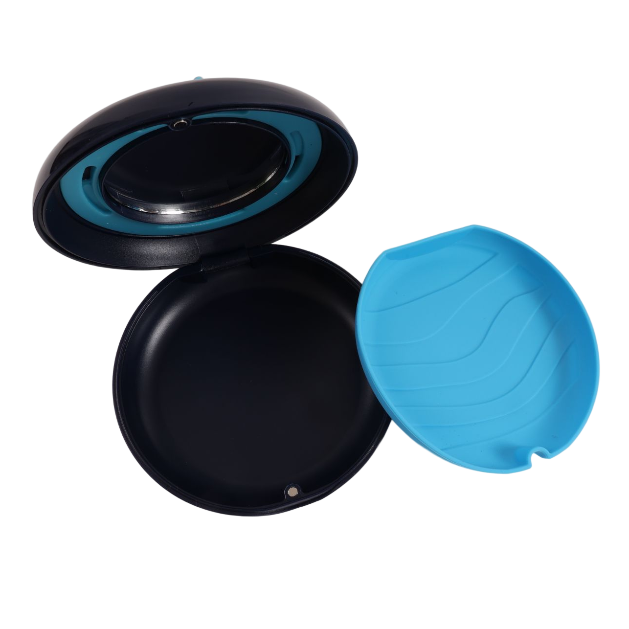 Decare sterile round storage custom aligner orthodontic dental retainer case box with logo with mirror