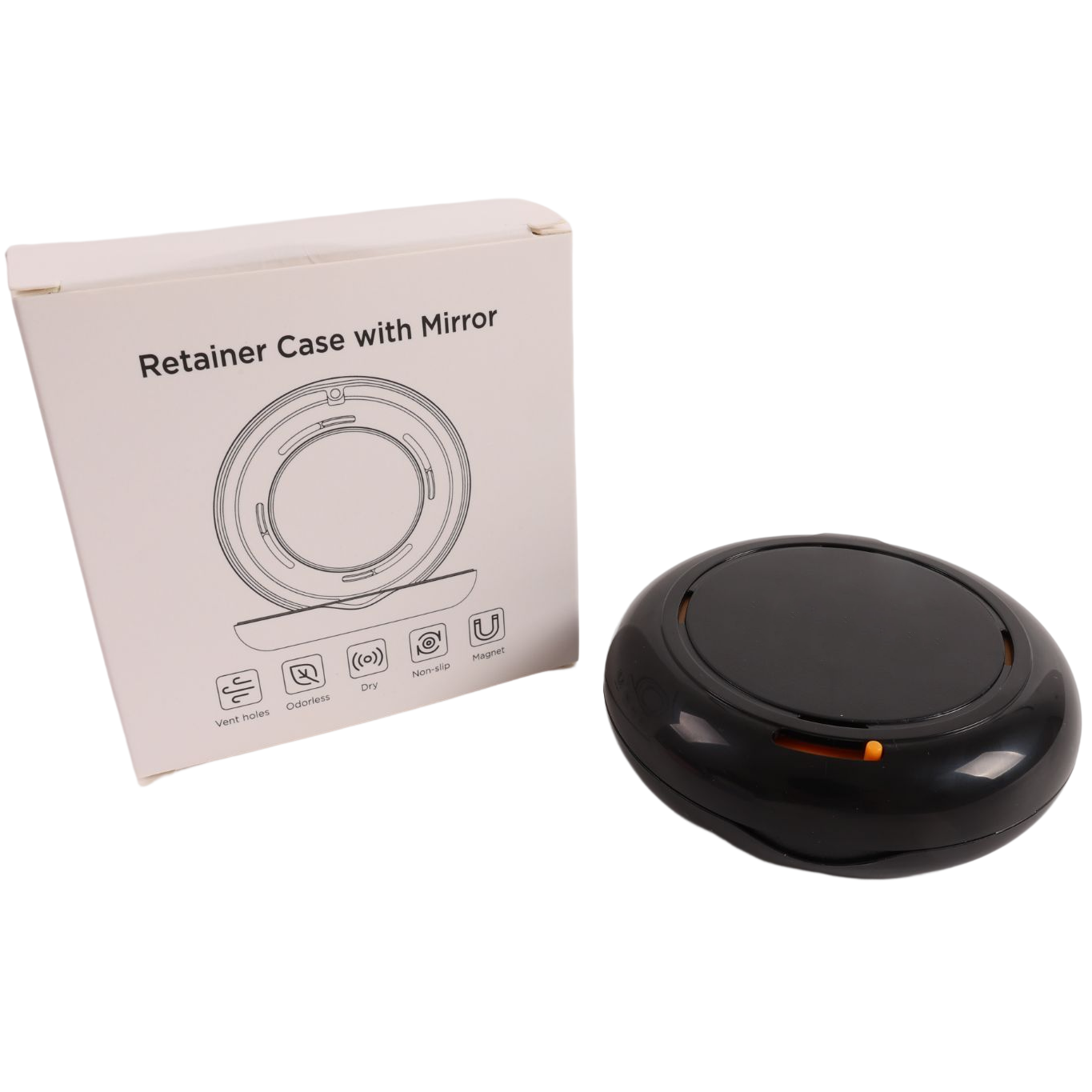 Decare sterile round storage custom aligner orthodontic dental retainer case box with logo with mirror