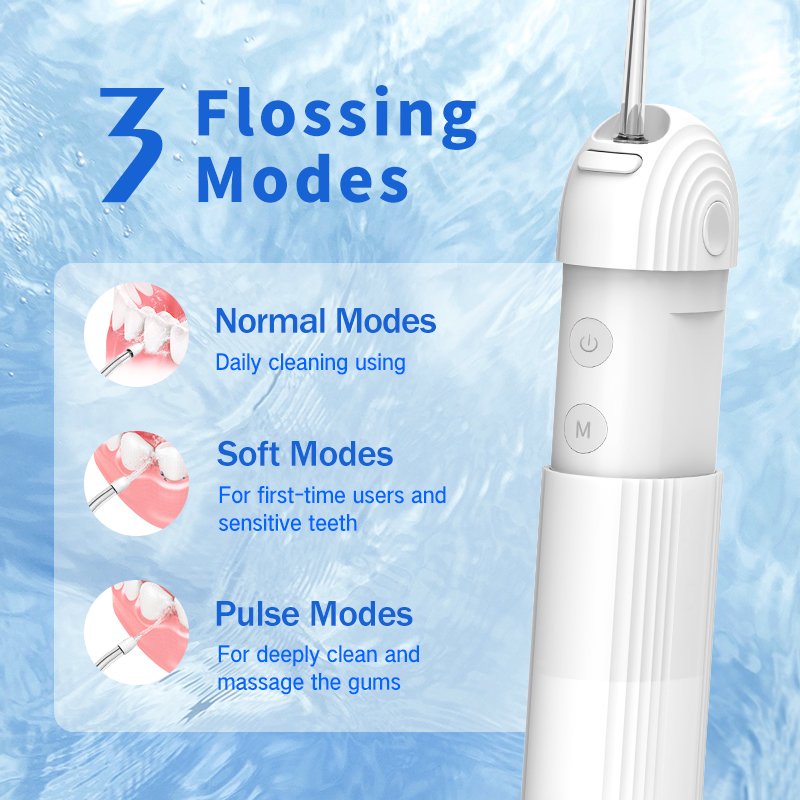 Water Flosser IPX7 Waterproof Rechargeable Cordless Electric Portable Teeth Cleaning Dental Floss Oral Irrigator Water Flosser