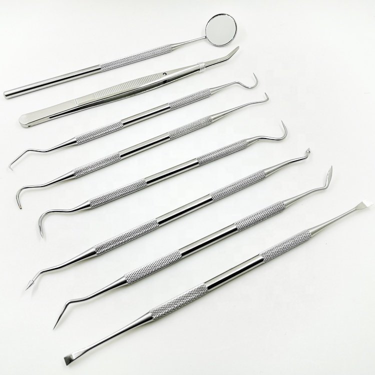 Best quality oral care kits 8pcs stainless steel dental tool kit Instrument dental hygiene set