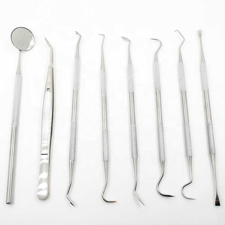 Best quality oral care kits 8pcs stainless steel dental tool kit Instrument dental hygiene set