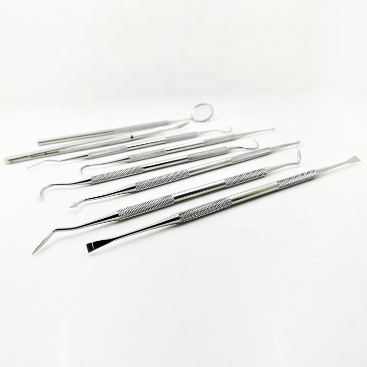 Best quality oral care kits 8pcs stainless steel dental tool kit Instrument dental hygiene set