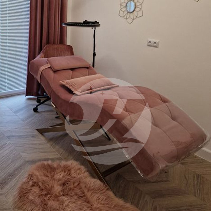 New style Modern Massage table spa velvet beauty salon eyelash bed luxury curved lash bed