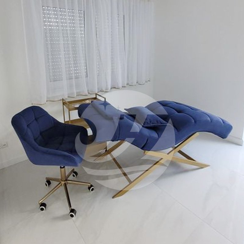 New style Modern Massage table spa velvet beauty salon eyelash bed luxury curved lash bed