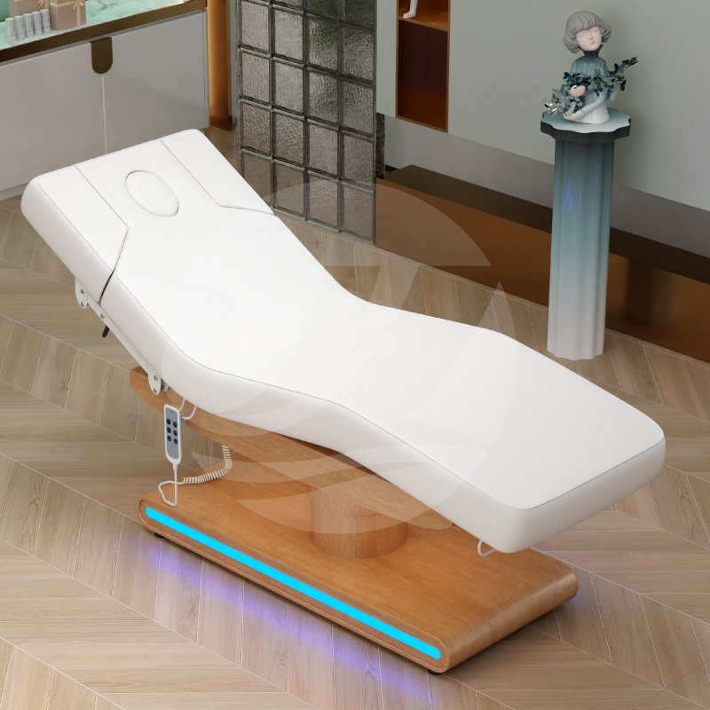 Comfortable 2 Motors Massage Spa Facial Electric Bed Salon Furniture Treatment Extension Bed Factory Directly Sale