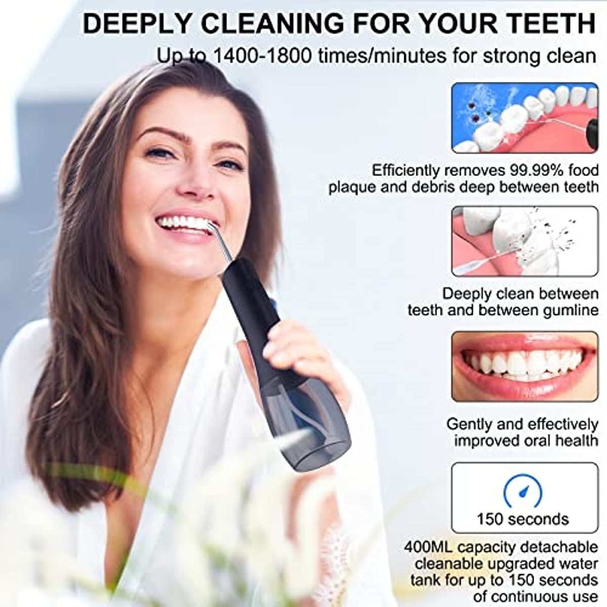 Electric Portable Water Flosser 300ML IPX7 Waterproof dental flosser teeth cleaning oral irrigation water flosser