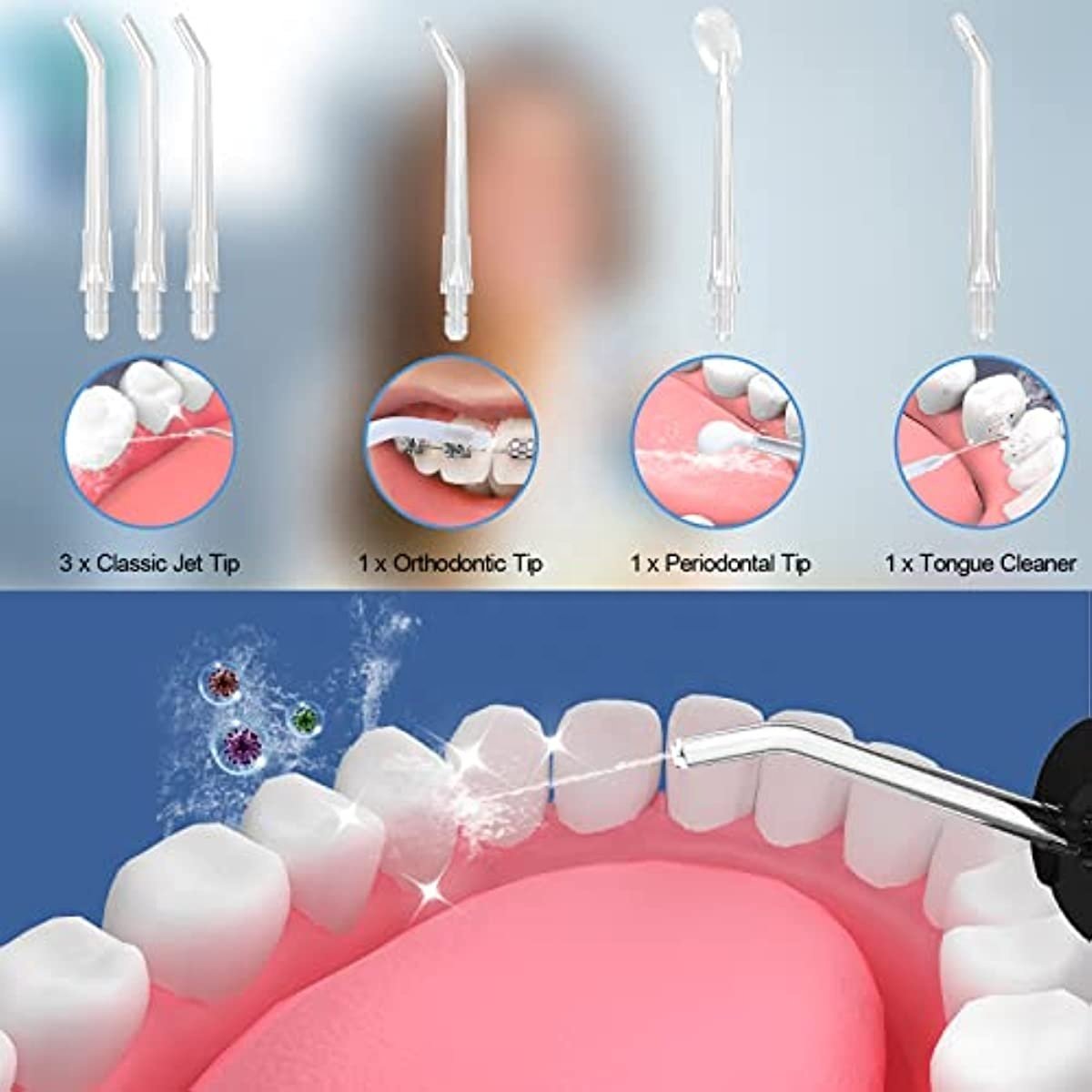 Electric Portable Water Flosser 300ML IPX7 Waterproof dental flosser teeth cleaning oral irrigation water flosser