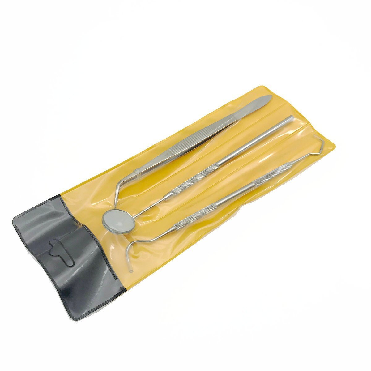 Manual Dental Hygiene Kit with Tweezers Scaler and Dental Mirror for First Examination