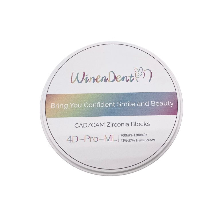 Factory Supply 4D-Pro-ML Multilayer 10mm Transparency Dental Zirconia Blocks Dental Lab Use