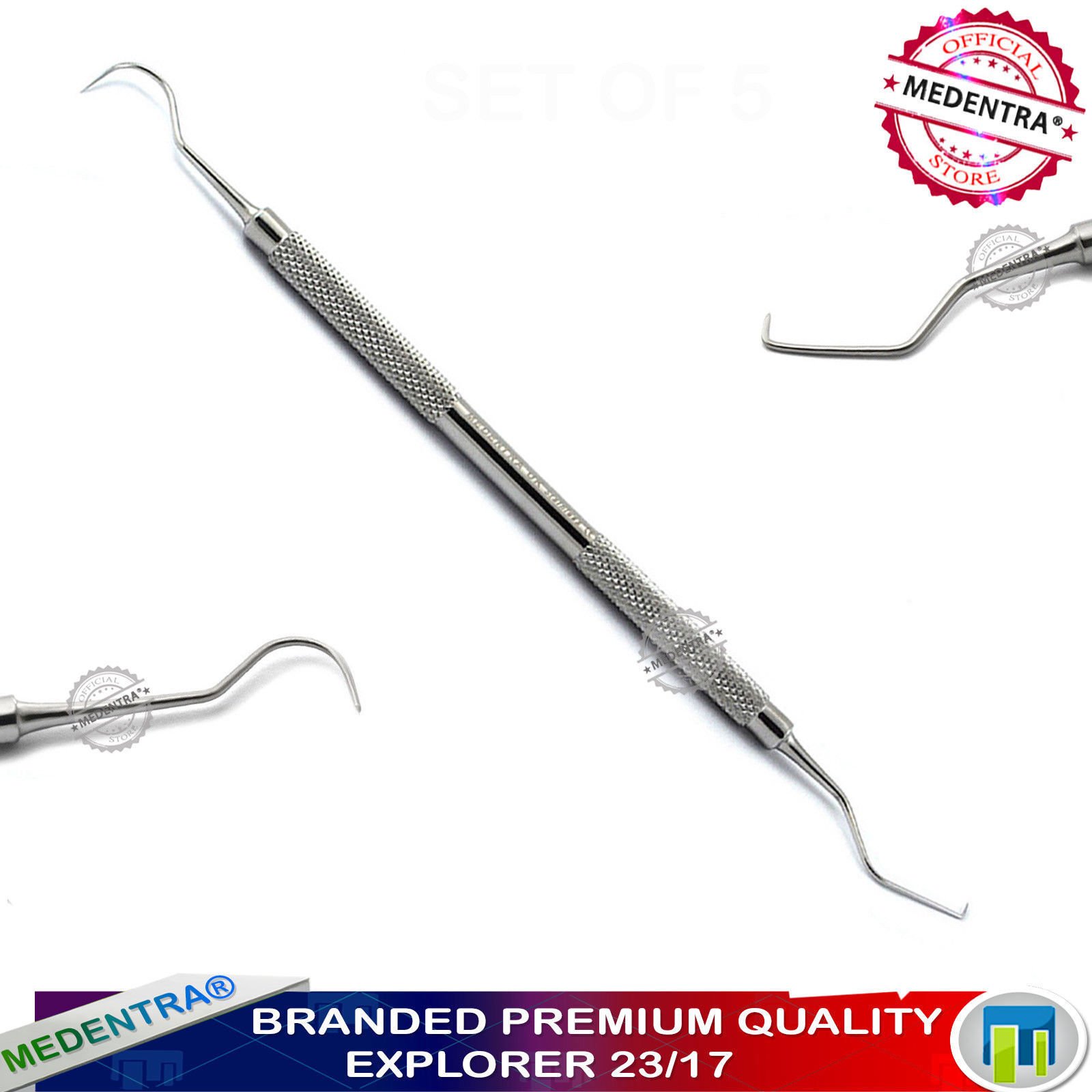 Precision Dental Periodontal Pocket Probe Williams CPITN Probes Tweezer Mirror Handle Student Hygienist Dentists Tools X6