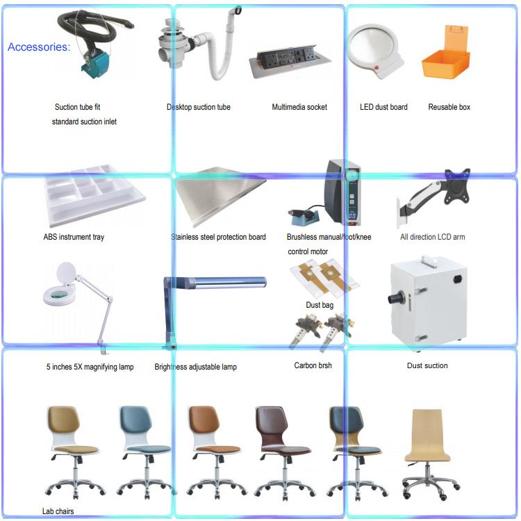Dental Suppliers Easy Cleaning Dental Lab Bench Workstation Dentures Other Dental Equipments