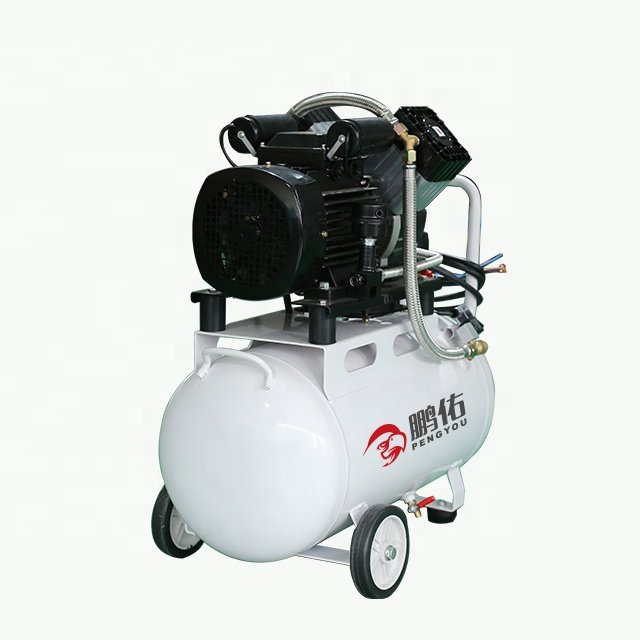 1 Stage Air compressorS Pump Head V Types Heavy Duty 2HP With 50L Receiver Tank Medical Dental Silent Oil Free Air Compressor