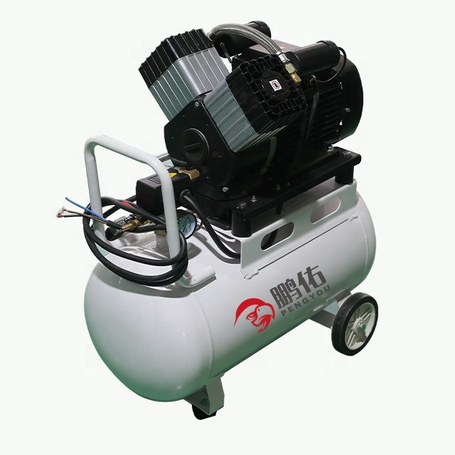 1 Stage Air compressorS Pump Head V Types Heavy Duty 2HP With 50L Receiver Tank Medical Dental Silent Oil Free Air Compressor