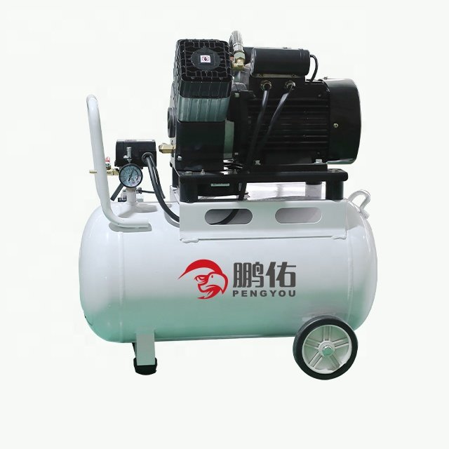 1 Stage Air compressorS Pump Head V Types Heavy Duty 2HP With 50L Receiver Tank Medical Dental Silent Oil Free Air Compressor