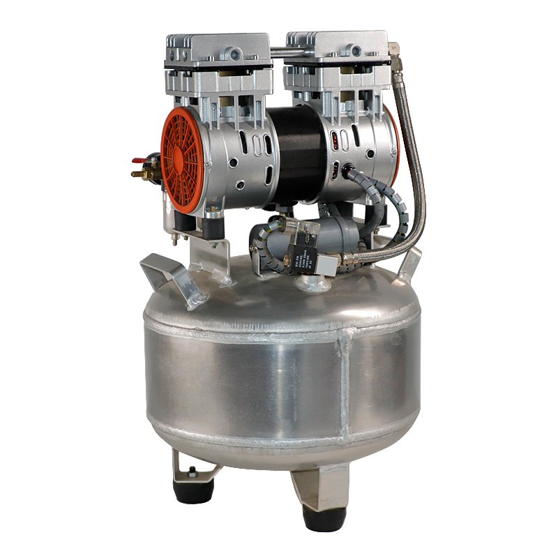 vertical oil free air compressor 24L 8bar silent oil free 750W air compressor with aluminum air tank