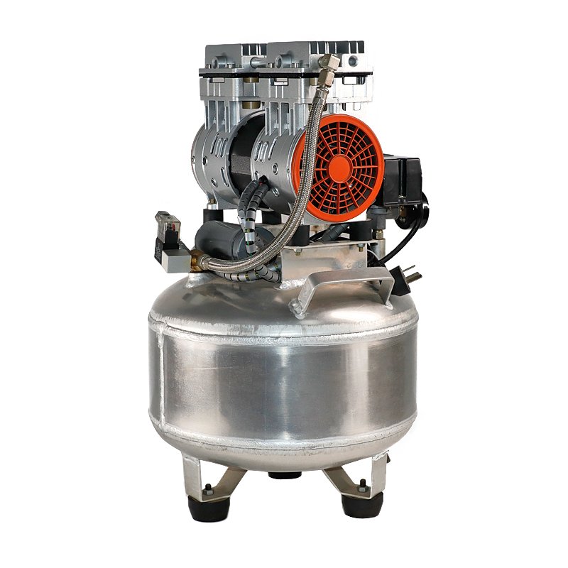 vertical oil free air compressor 24L 8bar silent oil free 750W air compressor with aluminum air tank