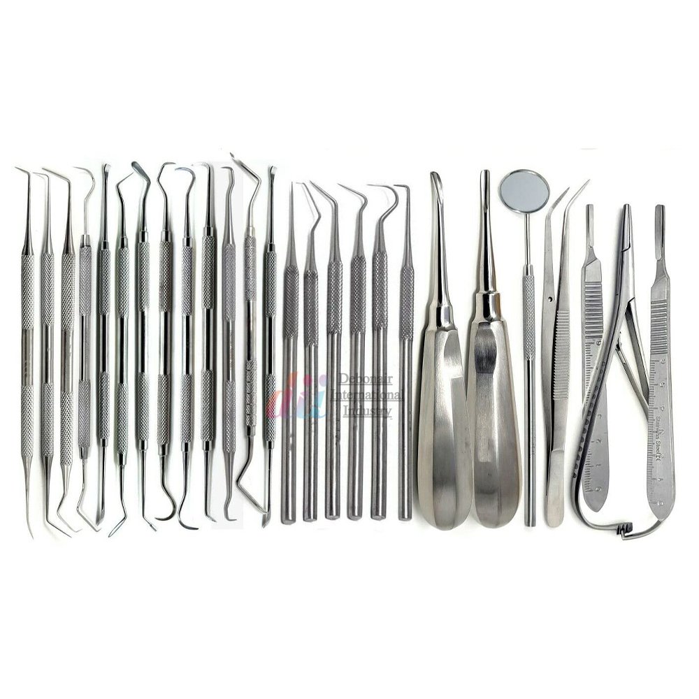 Dental Filling Instrument 80 Pcs Dental Extraction Extracting Scalers Forceps Elevators Oral Instruments Set Kit Surgical Tools