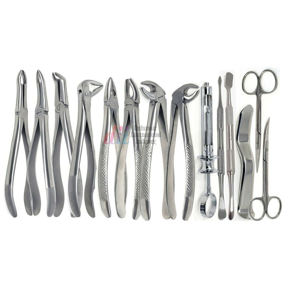 Dental Filling Instrument 80 Pcs Dental Extraction Extracting Scalers Forceps Elevators Oral Instruments Set Kit Surgical Tools