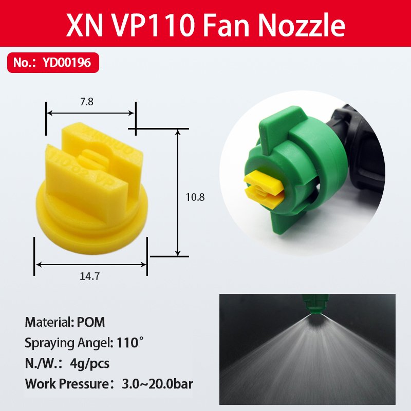 110 Degree Teejet Nozzle Agricultural Sprayer Plastic Flat Fan Tips Garden Boom Sprayer Nozzle