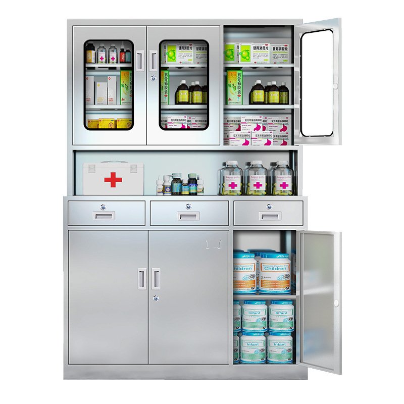 China Supply Hospital Pharma Stainless Steel Medical Medical Room Cabinet Dental Medical Big Cabinet