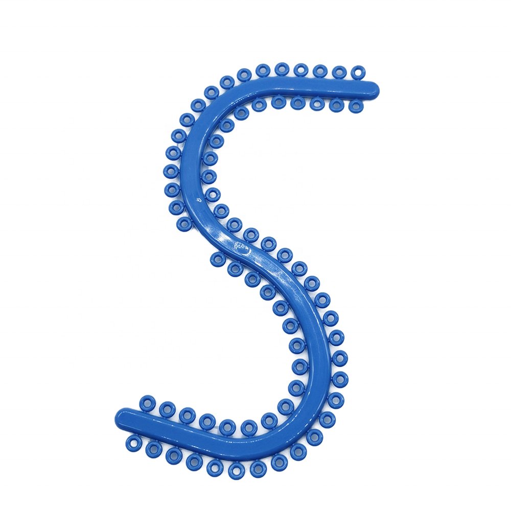 Dental Elastic Separators Orthodontic Material S shape Oral Separator Ligature Ties Blue Color Circle Rubber Ring