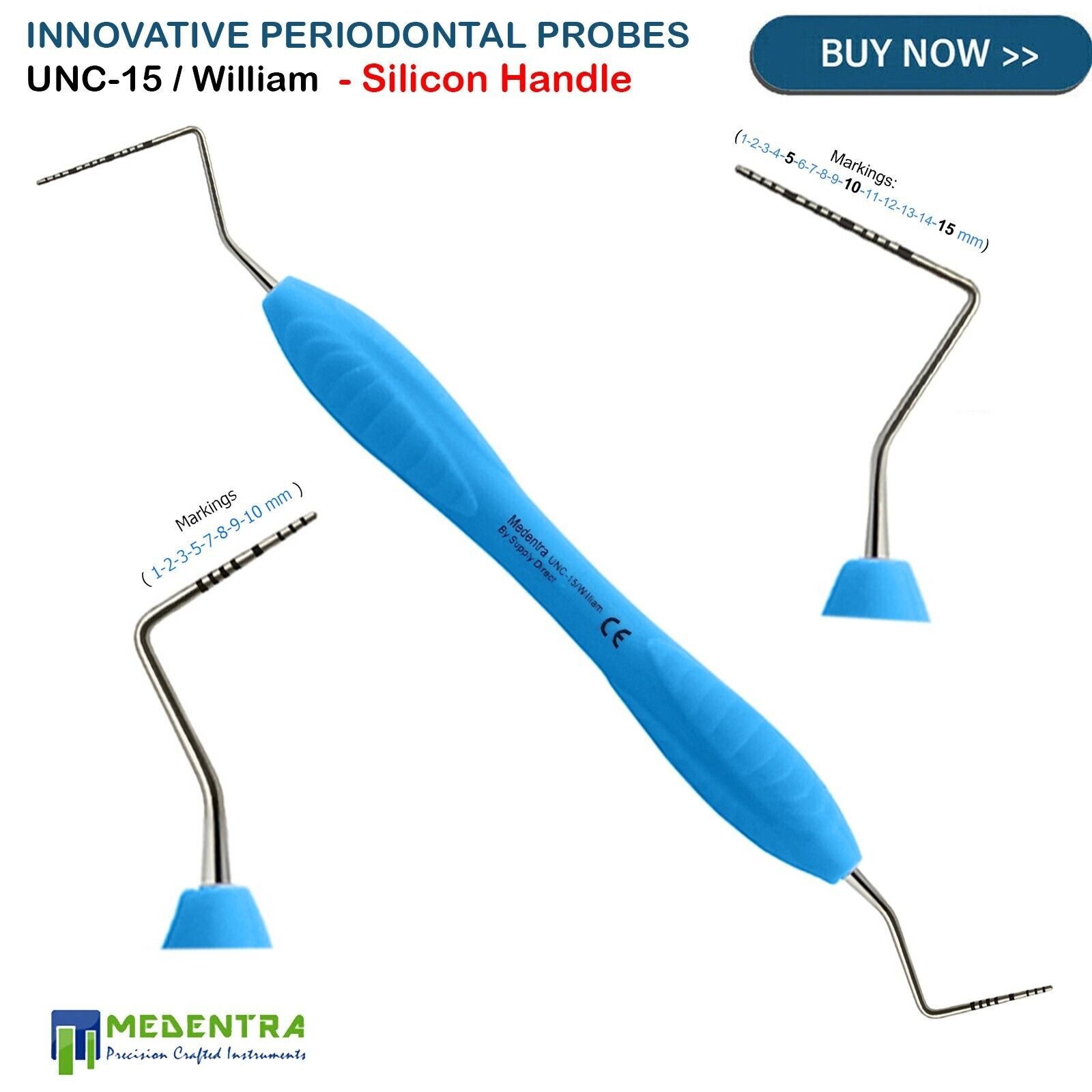 Best Selling Dental Composite Fissura Perio Probe UNC-15 Williams Condenser Tartar Remover Professional Dental Perio Kit