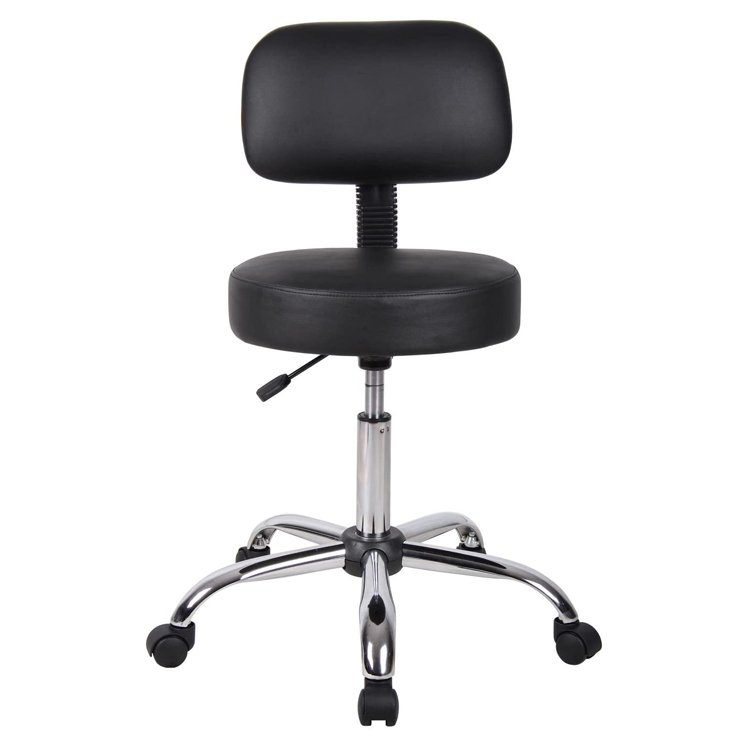Lab And Doctor Stool With Adjustable Height And Backrest