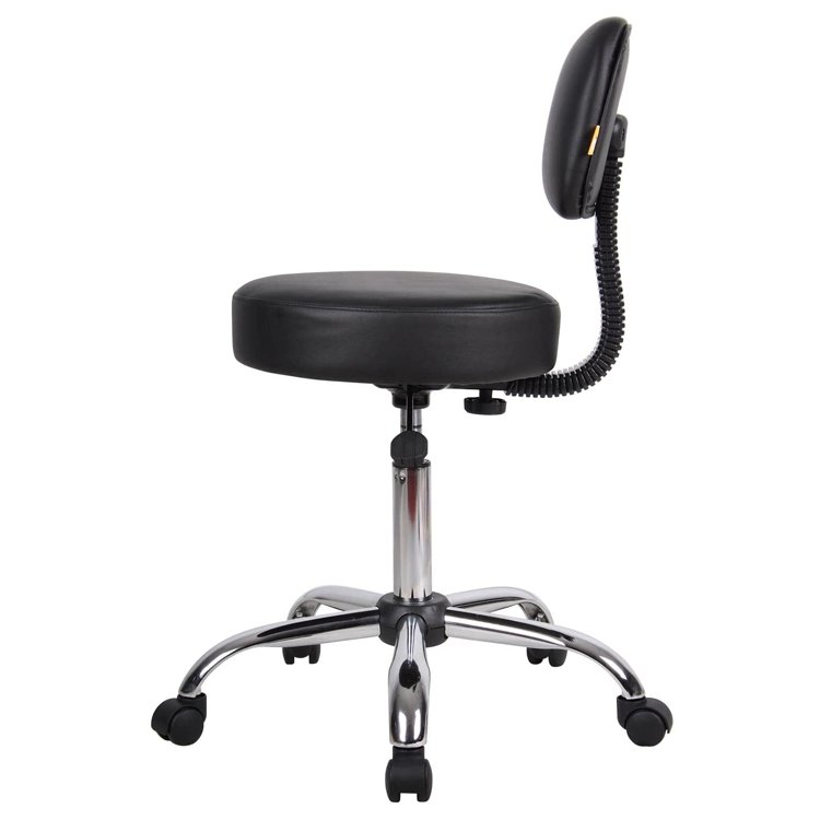 Lab And Doctor Stool With Adjustable Height And Backrest