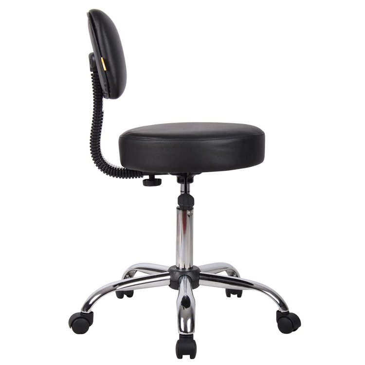 Lab And Doctor Stool With Adjustable Height And Backrest