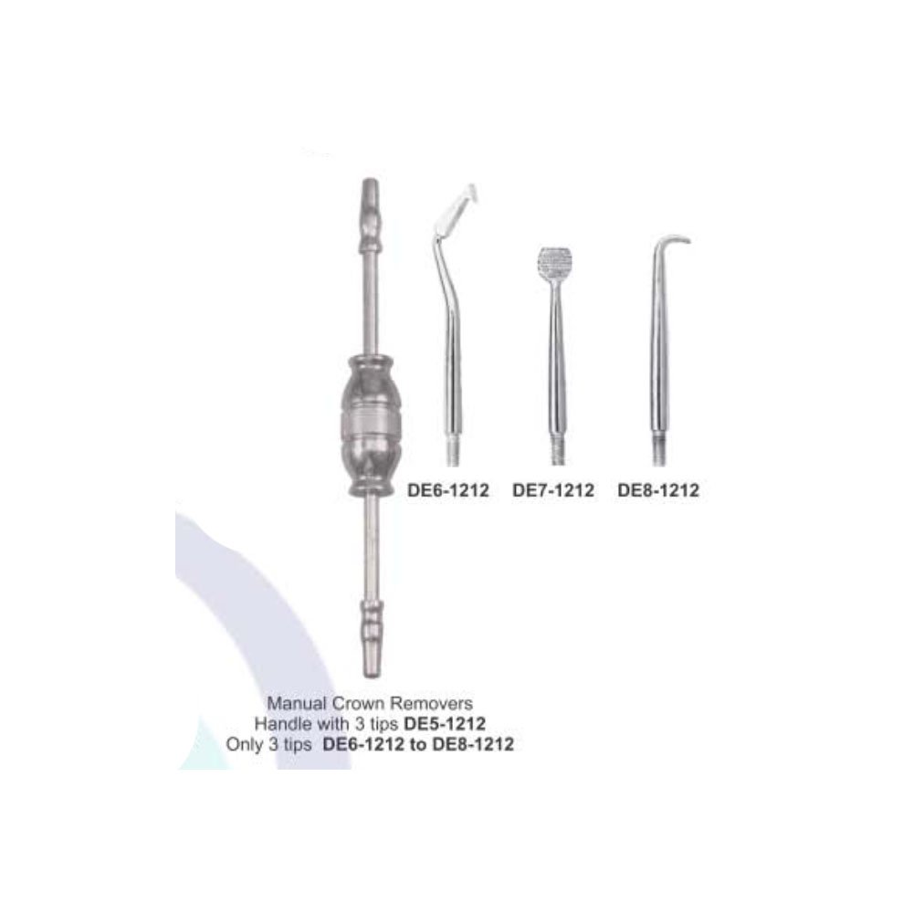 Crown Remover Manual Crown Remover Handle with 3 tips Stainless Steel Other dental equipments