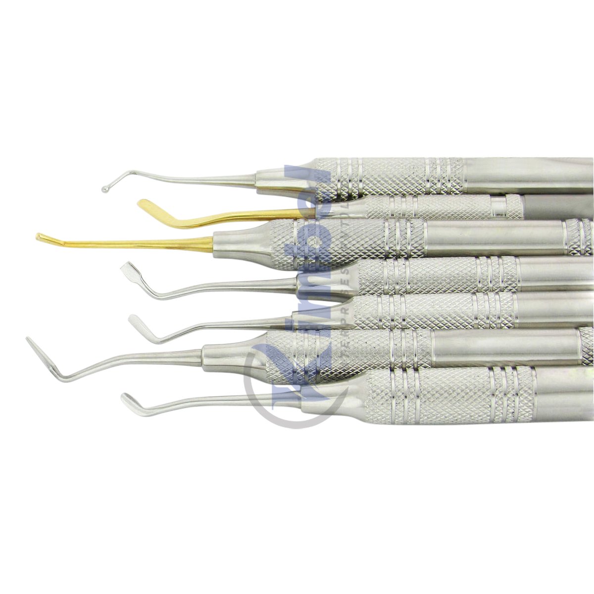 Silicon Handle periodontal gracey curette set with medium size tray dental filling and cleaning instruments