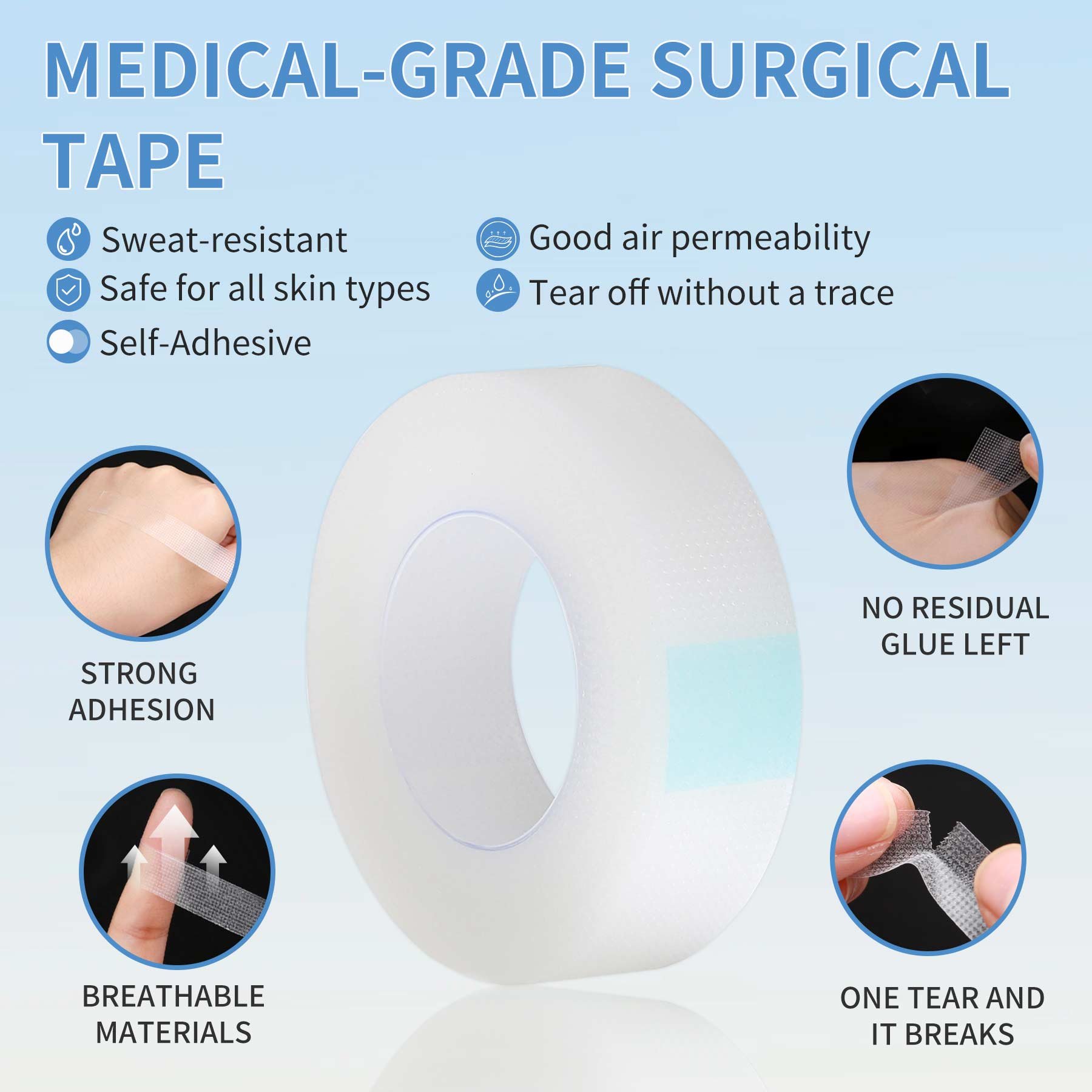Ovand002 Waterproof Non-woven Medical-grade Surgical Tape Adhesive Paste PE Material Medical Surgical Tape