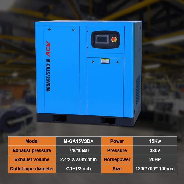 Manufacturers 15KW 20HP Electric Screw Air Compressor 220v For Industrial air compressor tire inflator