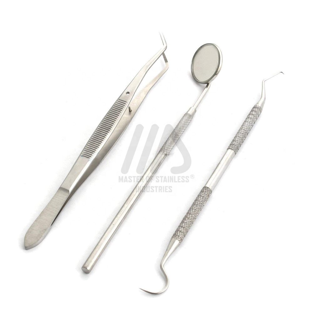 Master essential Dental instruments general oral examination set of 3 pieces surgical dental Equipments by Master industries PK