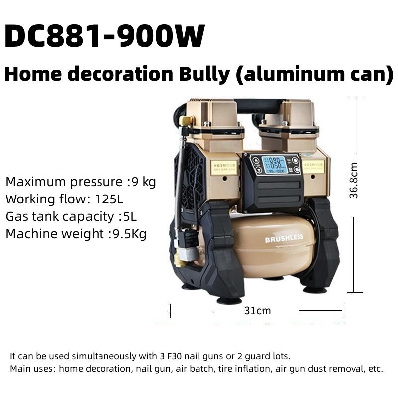 900w Brushless Oil-Free Dental Portable Silent Mini Air Compressor Low Noise Small High Quality China Air Compressors with 5L A