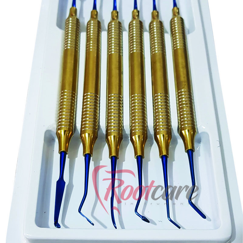 Hot Sale Rootcare 6 Pieces Restorative Filling Spatulas Instruments Non Stick Plasma Coated Dental Composite Filling Instruments