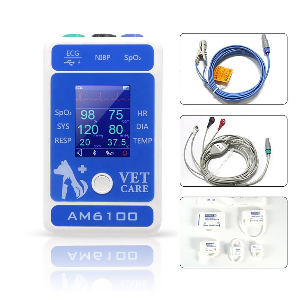 New Innovation Vet Cardiac Vital Signs Multiparameter Handheld Portable veterinary Monitor