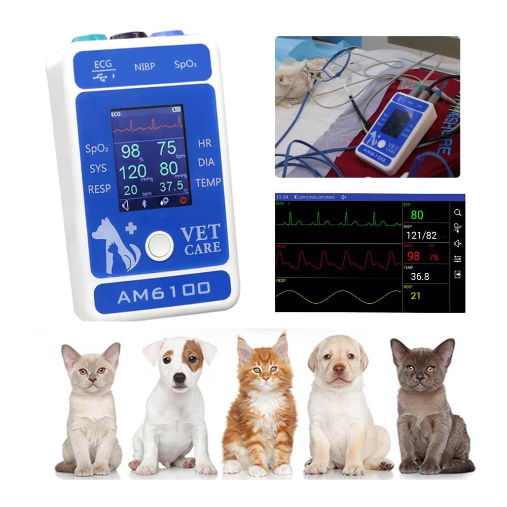 New Innovation Vet Cardiac Vital Signs Multiparameter Handheld Portable veterinary Monitor