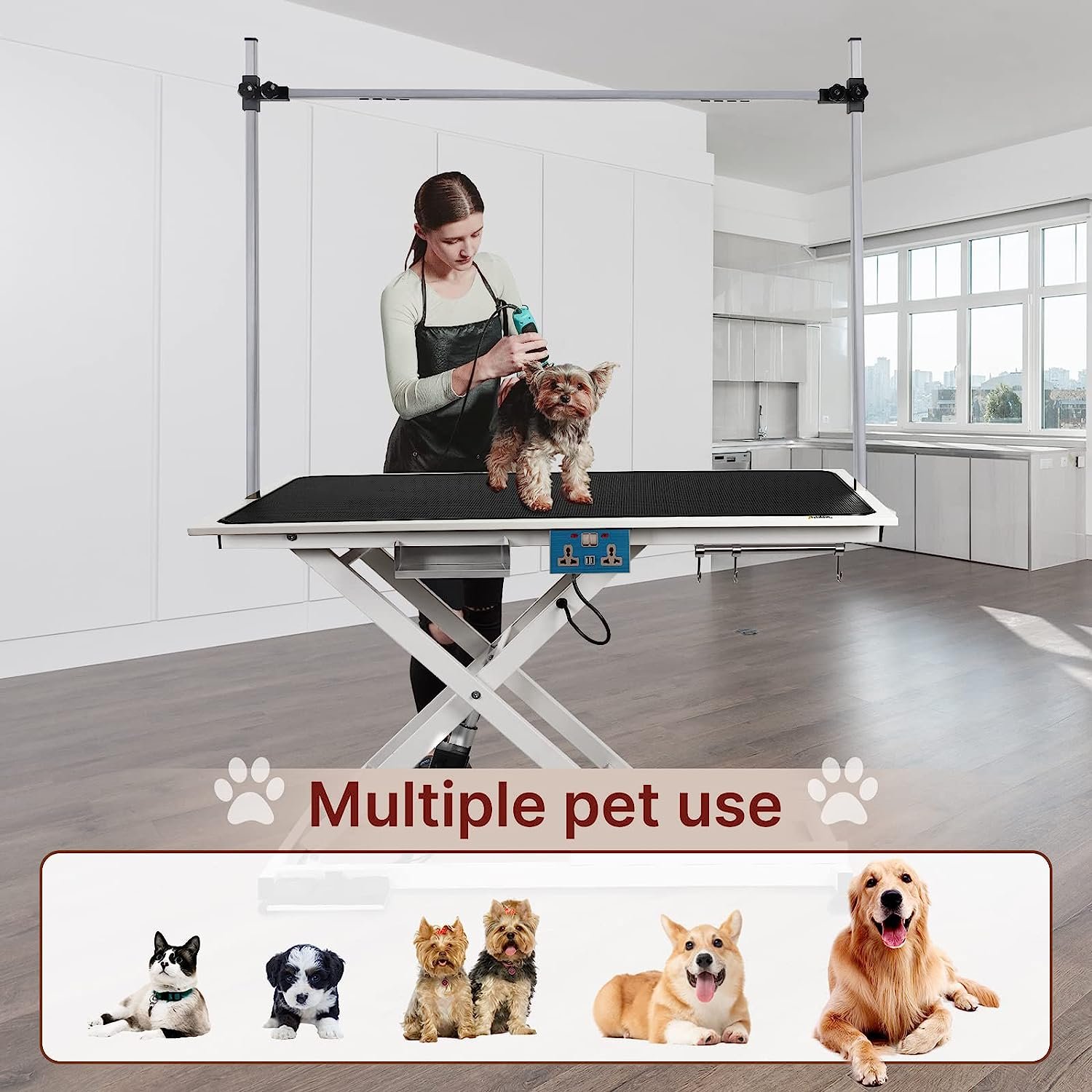 Arm Drying Electric Adjustable Height Dog Grooming Table Professional Veterinary Equipment Electric Dog Grooming Table