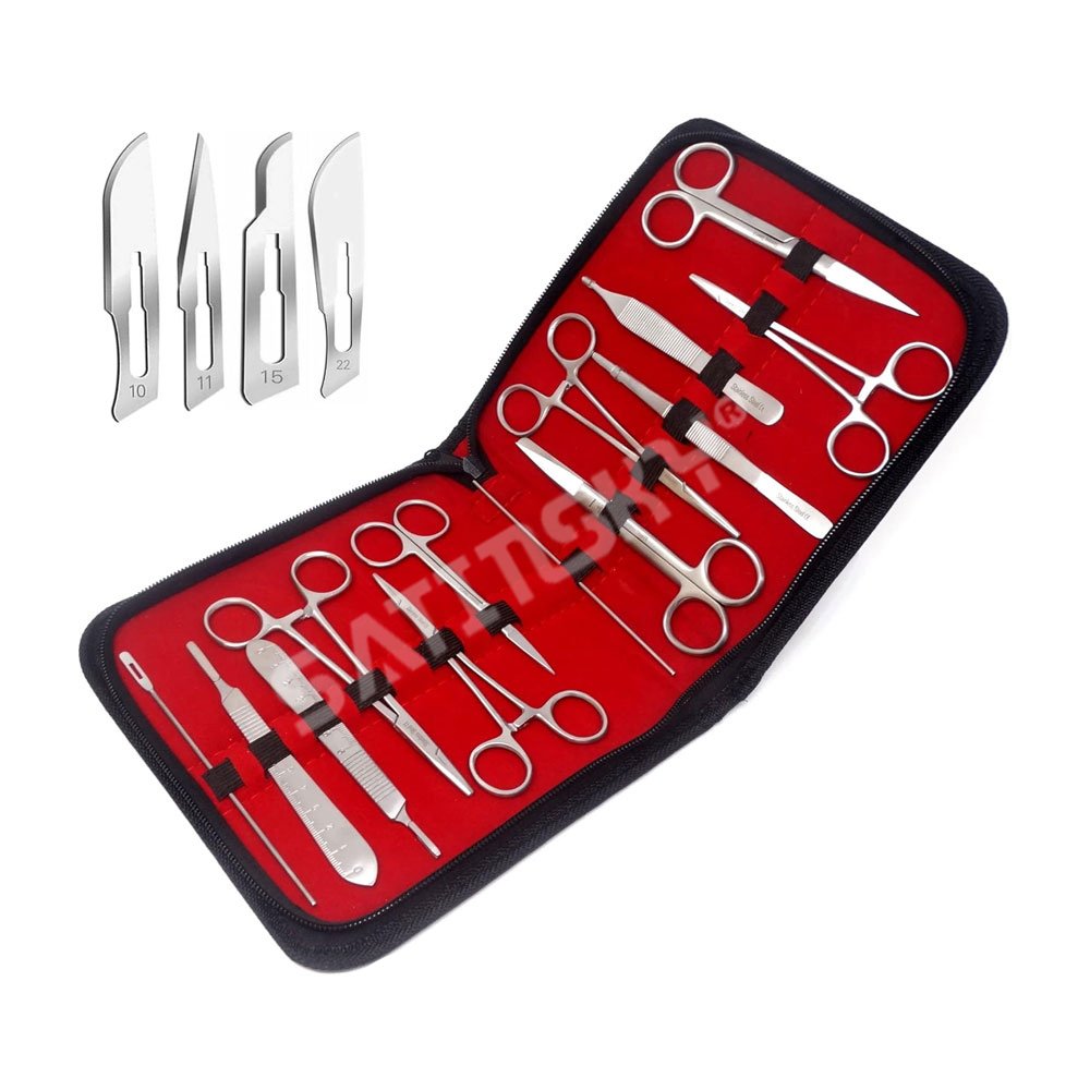Medical Veterinary Instruments Kit of 11 Pieces Student Dissection Biology Lab Anatomy Medical Student Dissecting Kit Set