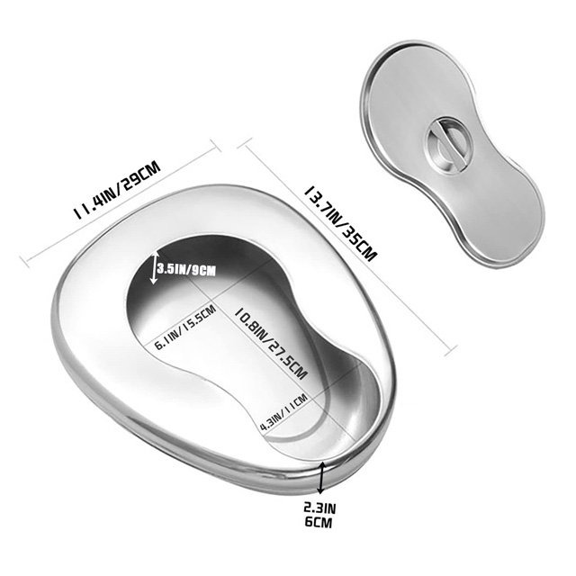 Premium Quality Bedpan with cover and handle hospital stainless steel Urinal Bed Pans with Lid Holloware Instruments