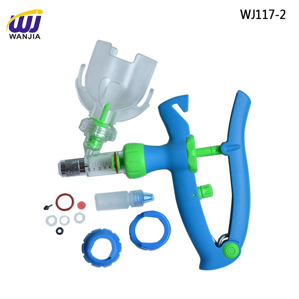 WJ117 veterinary accurate 5/10ml automatic syringe , veterinary syringe gun, vaccine injection for pig cattle sheep