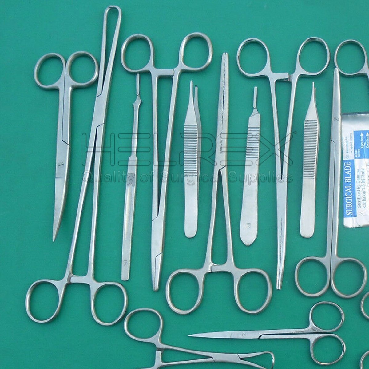 Veterinary Suture Kit of 45 pcs Surgical instruments Stainless steel / kit de suture By Helrex